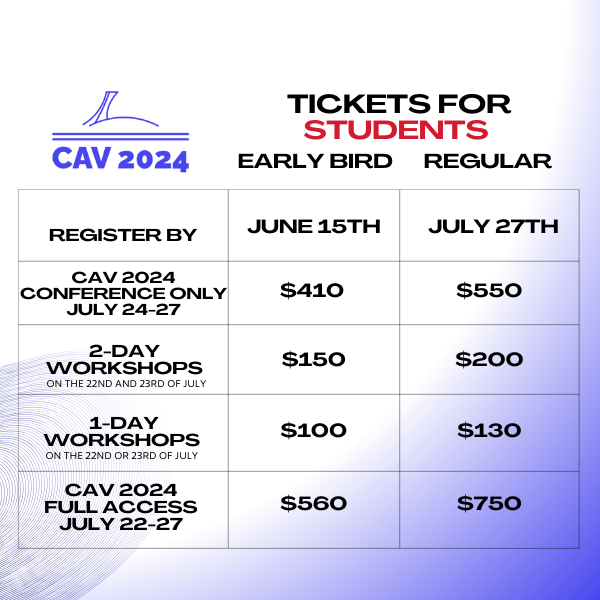 CAV 2024 | Student ticket