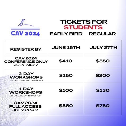 CAV 2024 | Student ticket